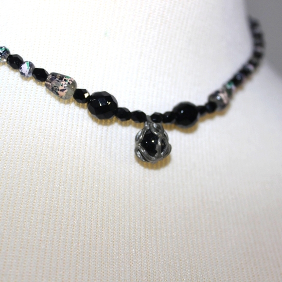 Women's H/M Black & Black/Pink Beaded Necklace - Picture 8 of 16